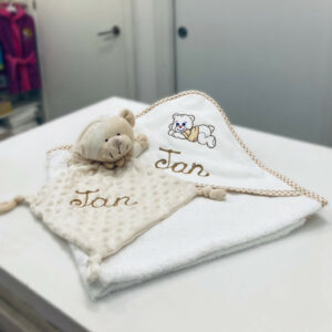 Set toalla capucha oso y dudu